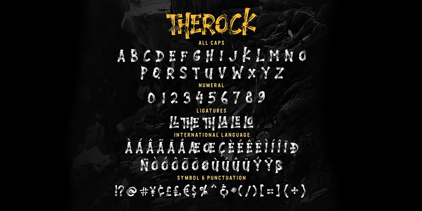 Пример шрифта Therock Regular
